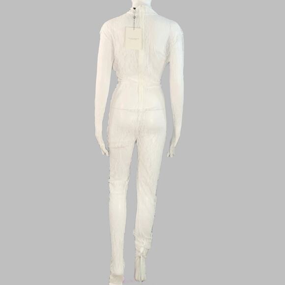 NEW ARRIVALS Size M White See Through Polyester Lace Bodysuit - Picture 3 of 8